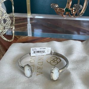 SOLD Kendra Scott Elton cuff bracelet in ivory mother of pearl and rhodium